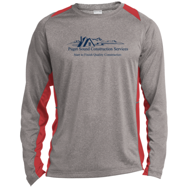 ST361LS Long Sleeve Heather Colorblock Performance Tee - Image 7